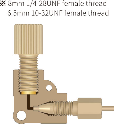 PEEK Female Thread L-Adapter Setup