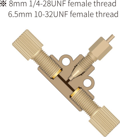 PEEK Female Thread T-Adapter Setup