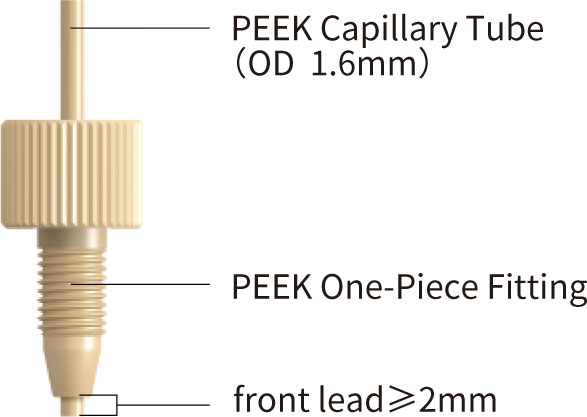 PEEK One piece Hand Tightening Fitting Setup